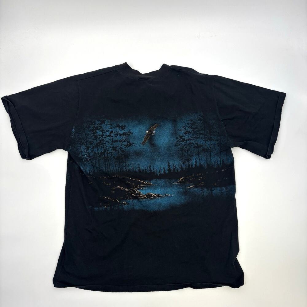 Vintage 90s Art Unlimited Henley T Shirt XXL 2XL Bald Eagle Nature 1992 - Picture 2 of 9